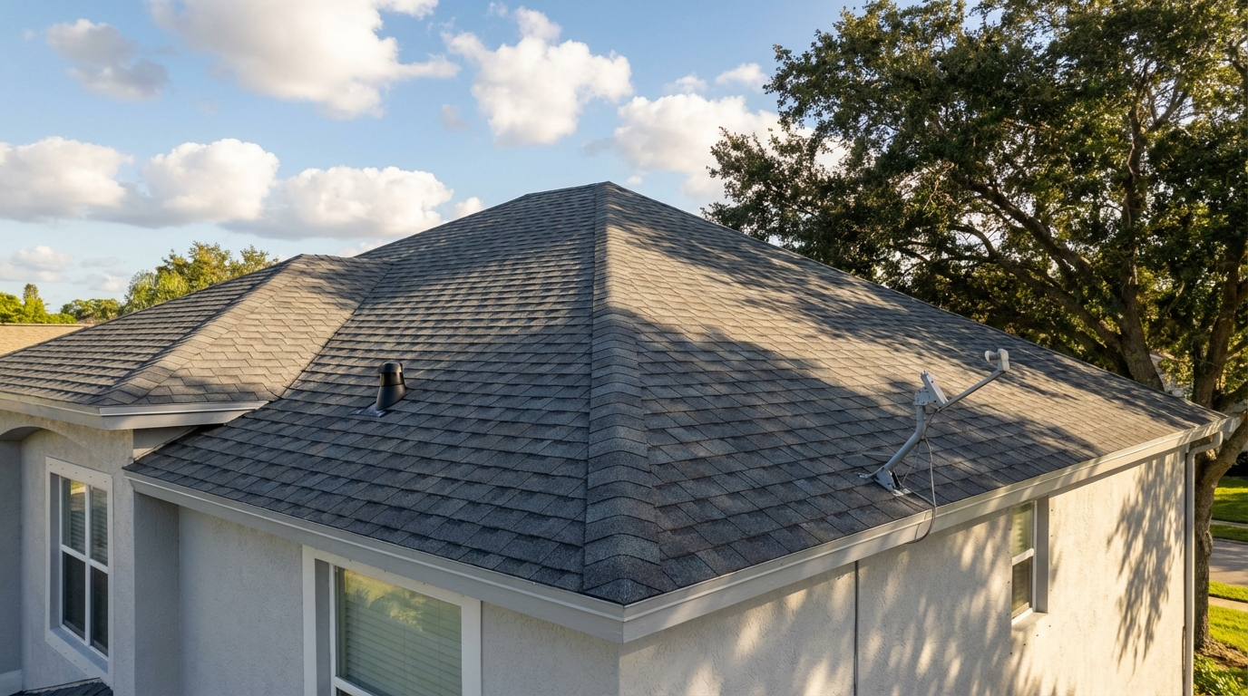 Shingle roof after repair in Plantation